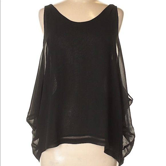 tank top with sheer overlay